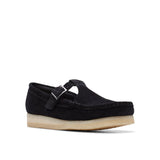 Clarks Women's Wallabee T Bar in Black Suede