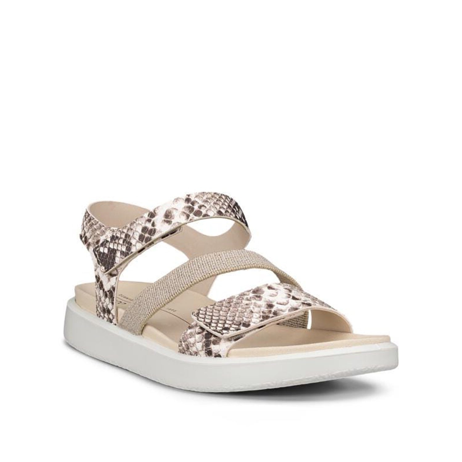 ECCO Women's Flowt 2-Strap in Bright White/Imperial Purple