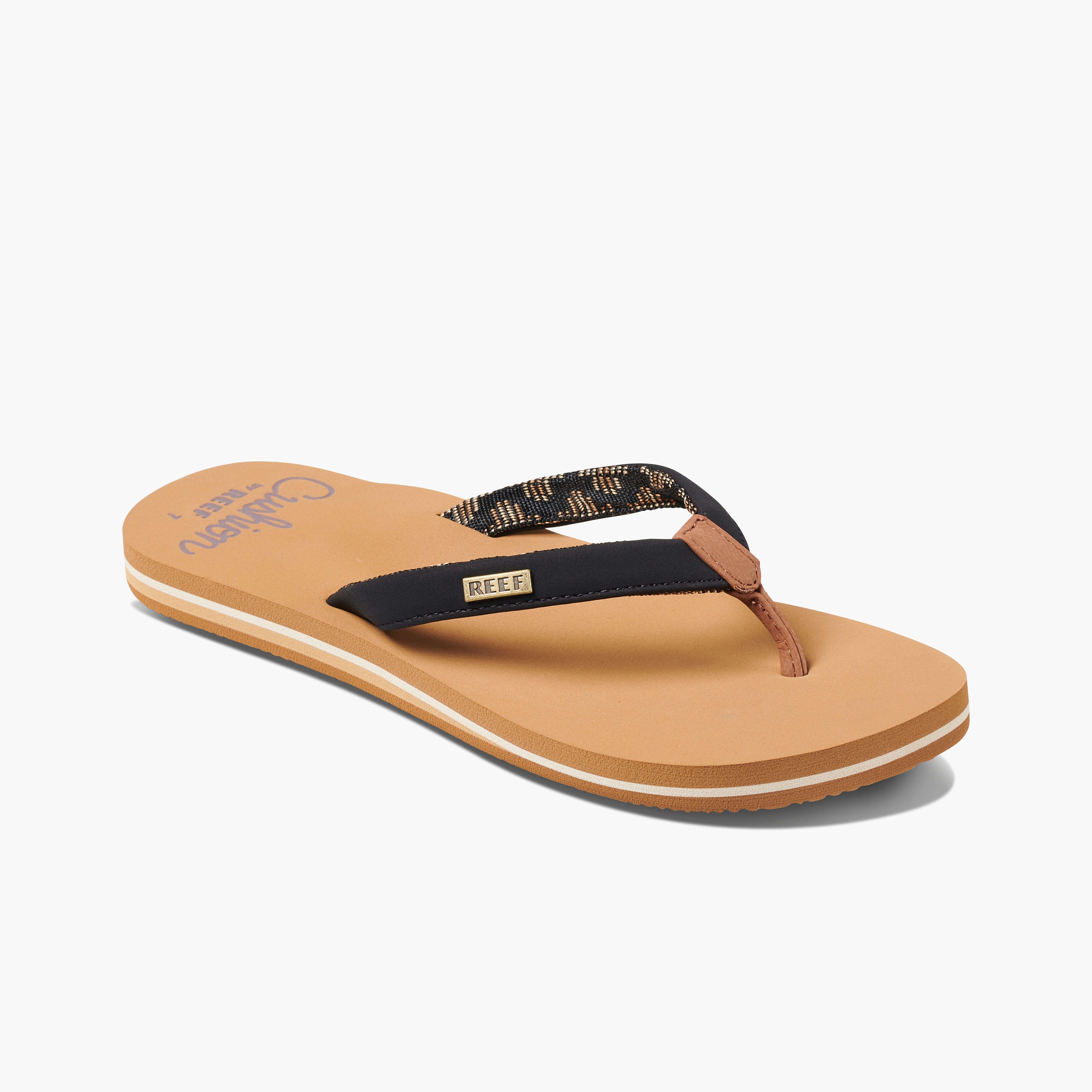 Reef Women's Reef Cushion Sands In Black/Tan M