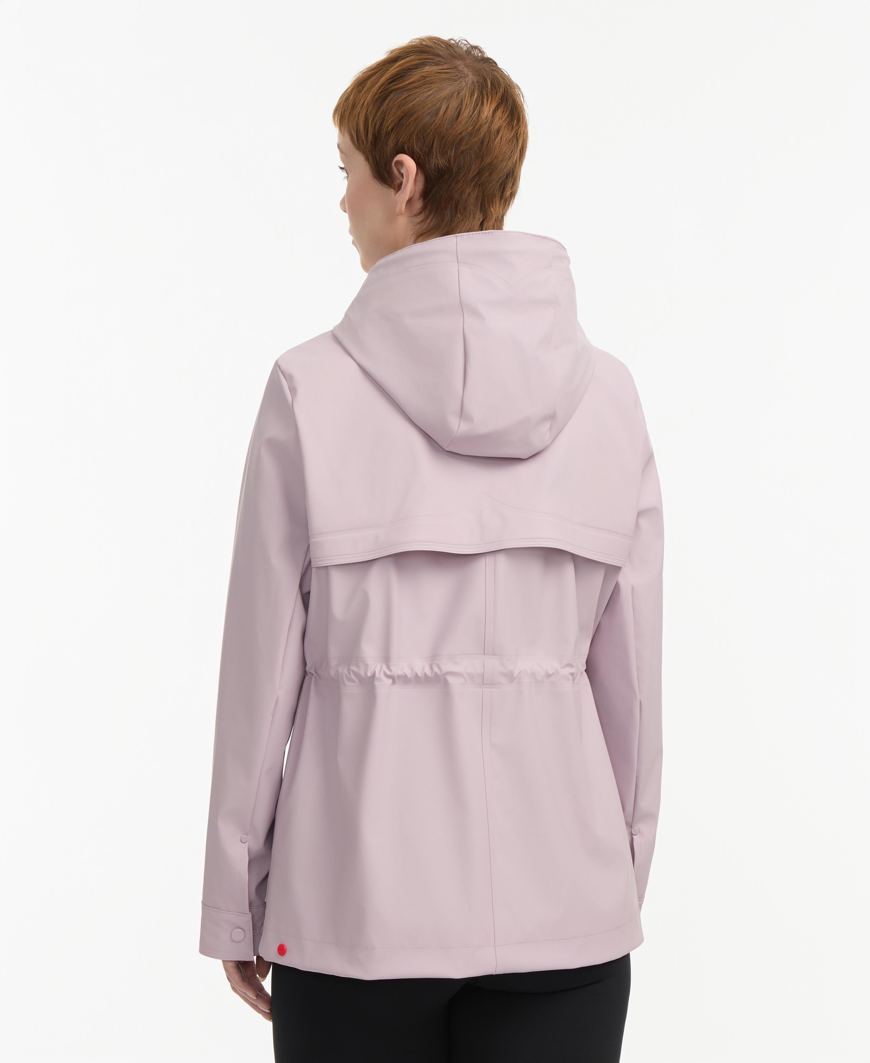 Hunter  Women's Abbey Short Rubberized Rain Jacket Pink Reg