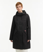 Hunter  Women's Jency Cotton High Low Rain Coat Black Reg