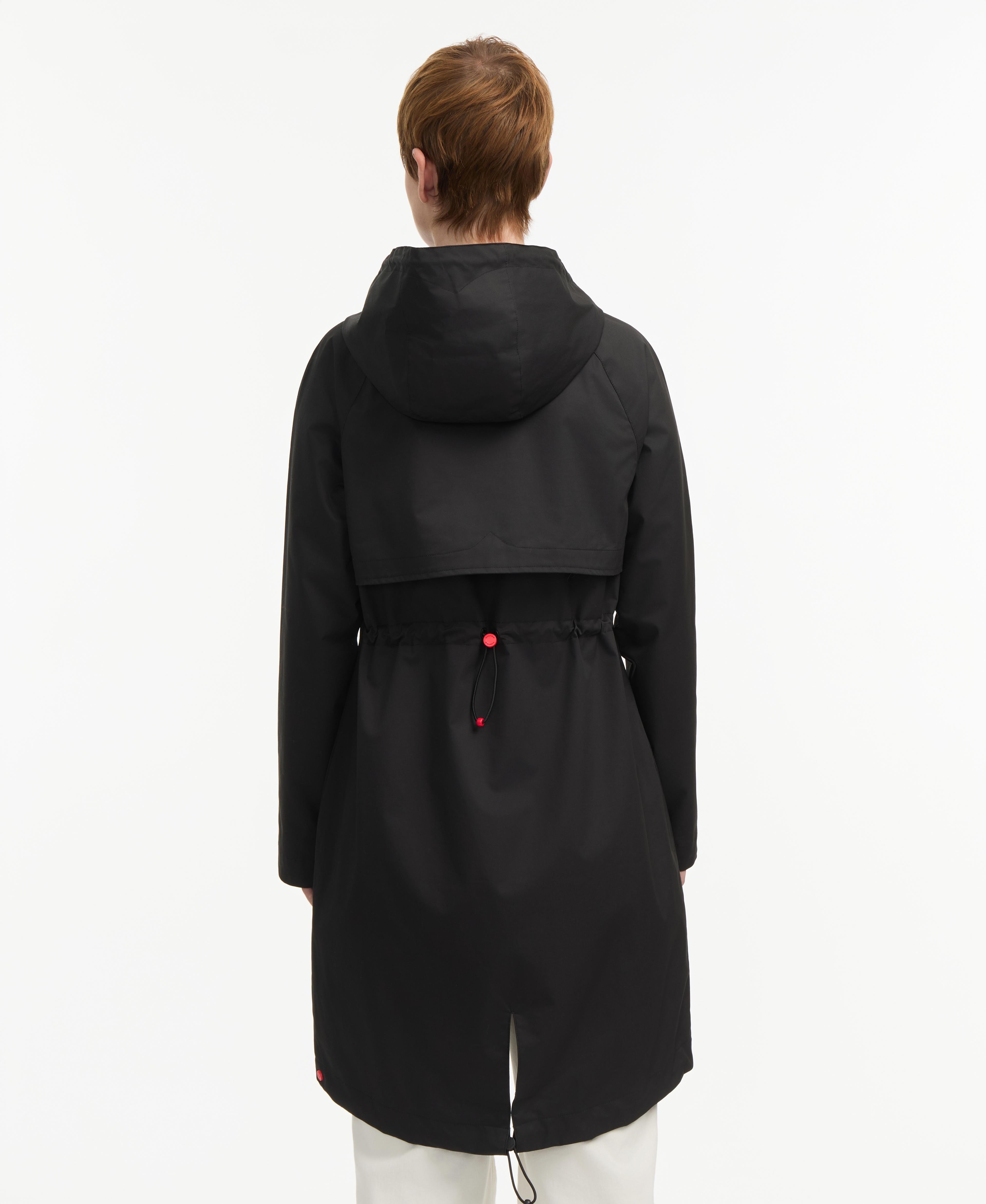 Hunter  Women's Jency Cotton High Low Rain Coat Black Reg