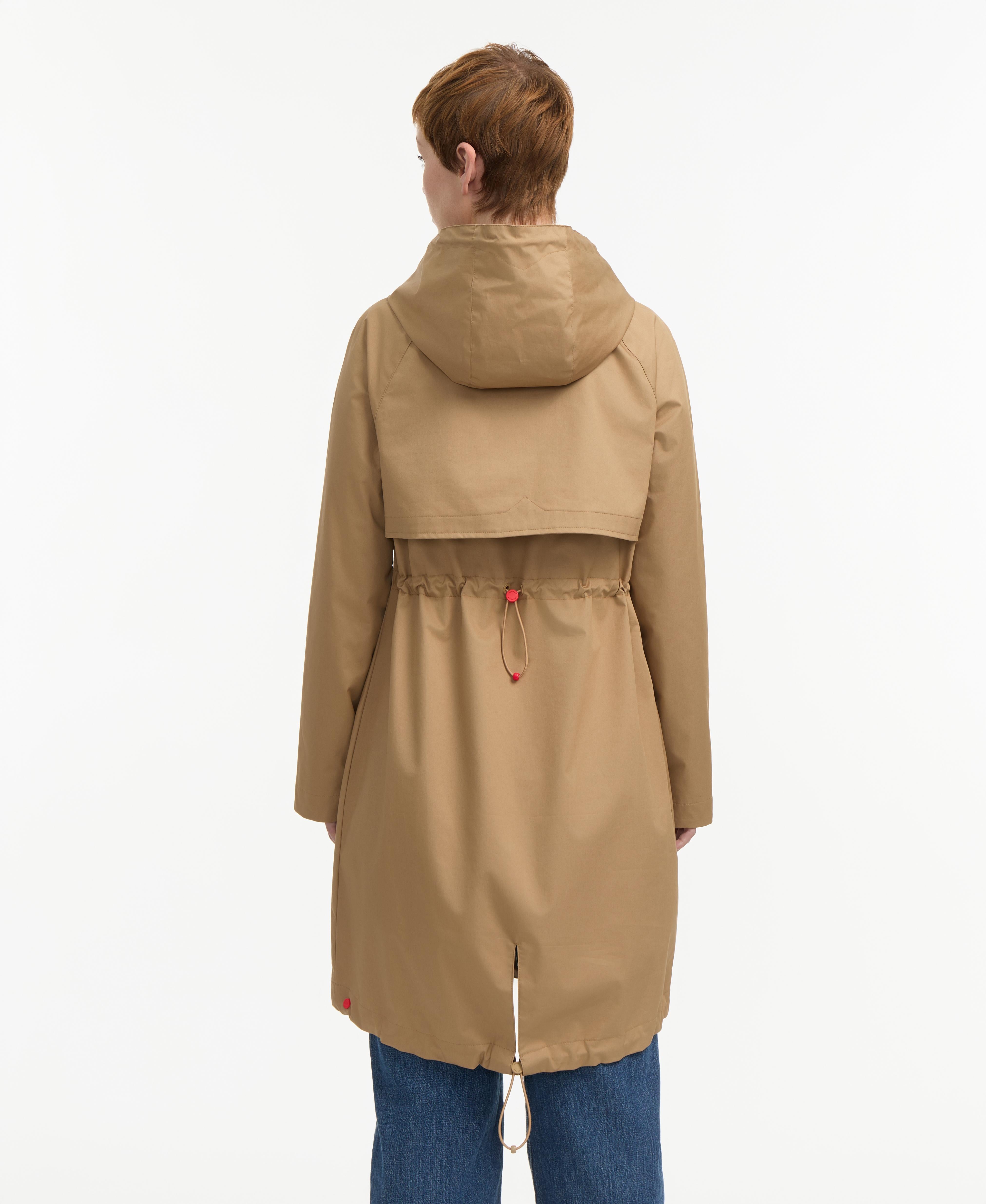 Hunter  Women's Jency Cotton High Low Rain Coat Brown Reg