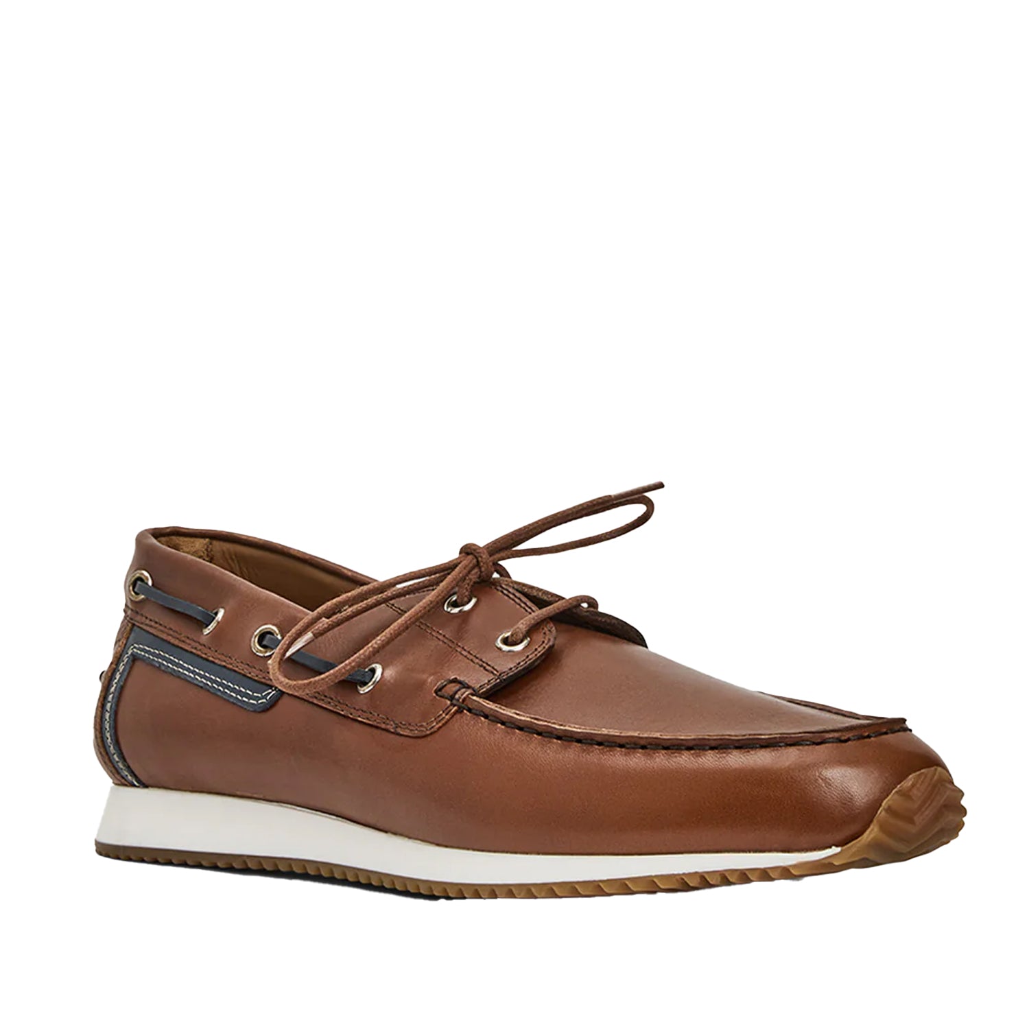 Aquatalia Men's Lido Boat Moccasin in Cognac