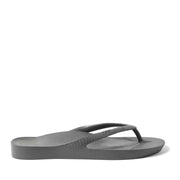 Charcoal thong flip flops on a Charcoal background