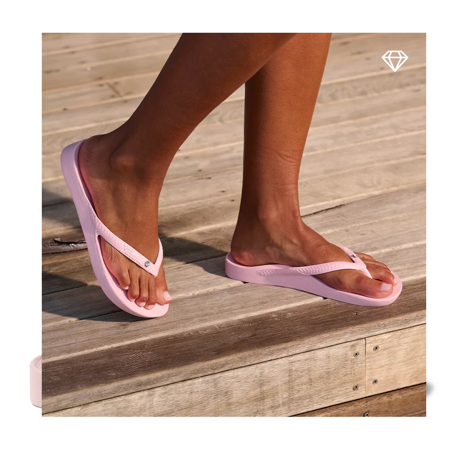 Archies Women's Support Flip Flops in Crystal Pink