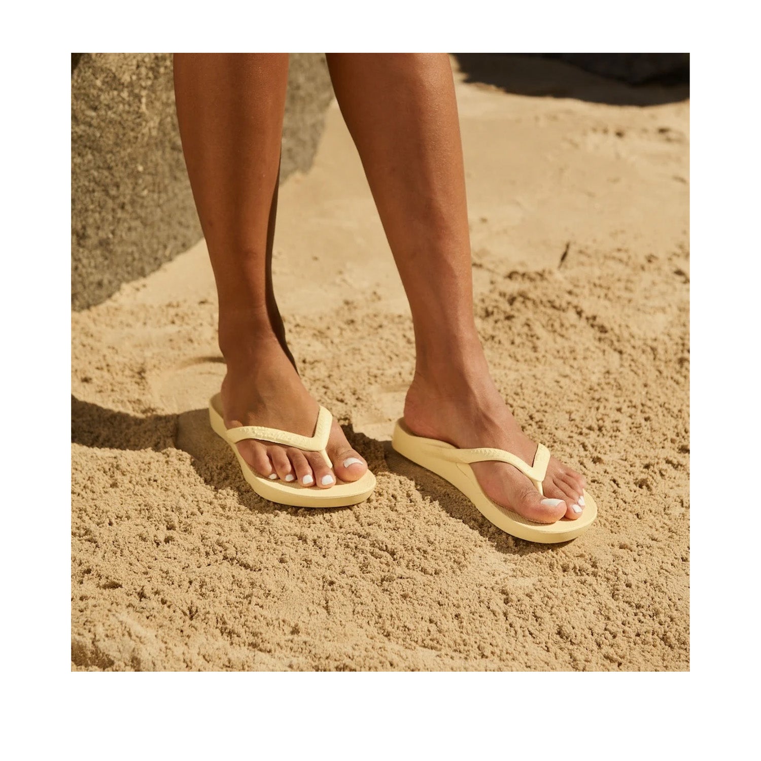 Archies Unisex Support Flip Flops in Lemon