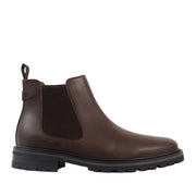 brown leather chelsea boot on a white background