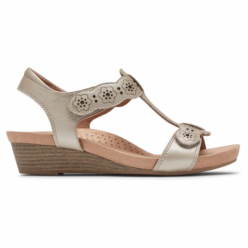 Cobb Hill Women's Tstrap Hollywood Metallic M