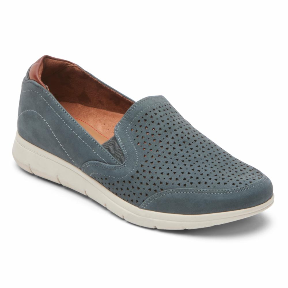 Cobb Hill Women's Slipon Lidia Stone Blue Nubuck W
