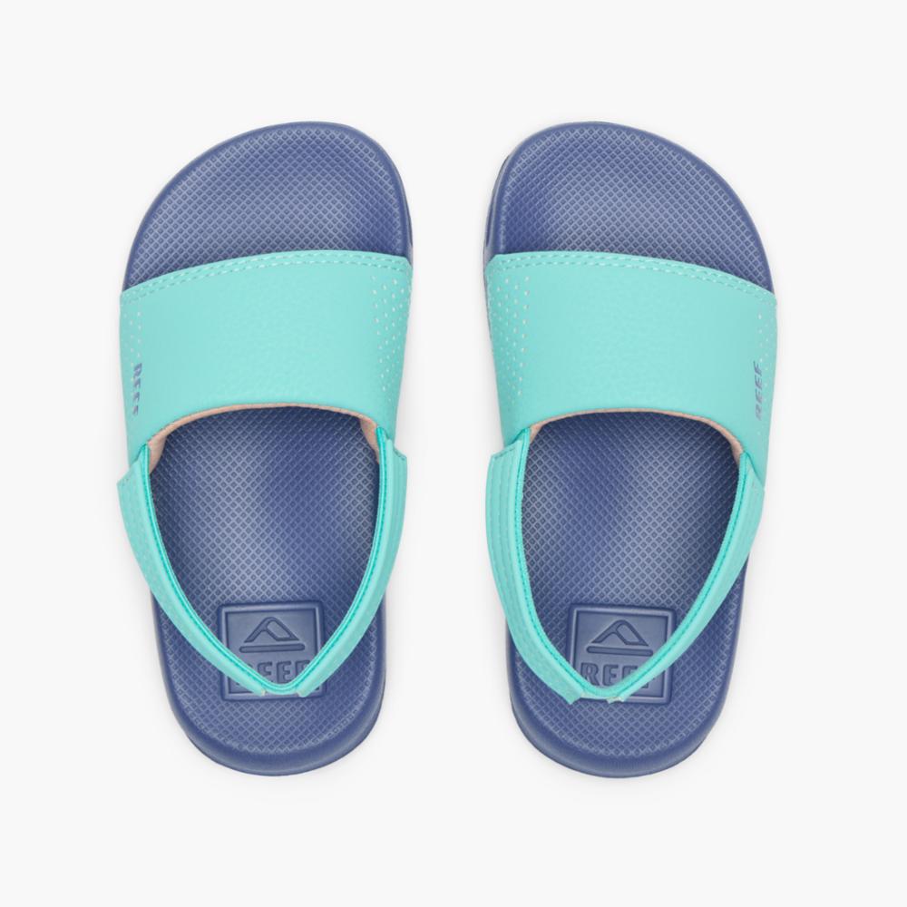 Reef Girl's' Little One Slide In Dusk/Aqua M