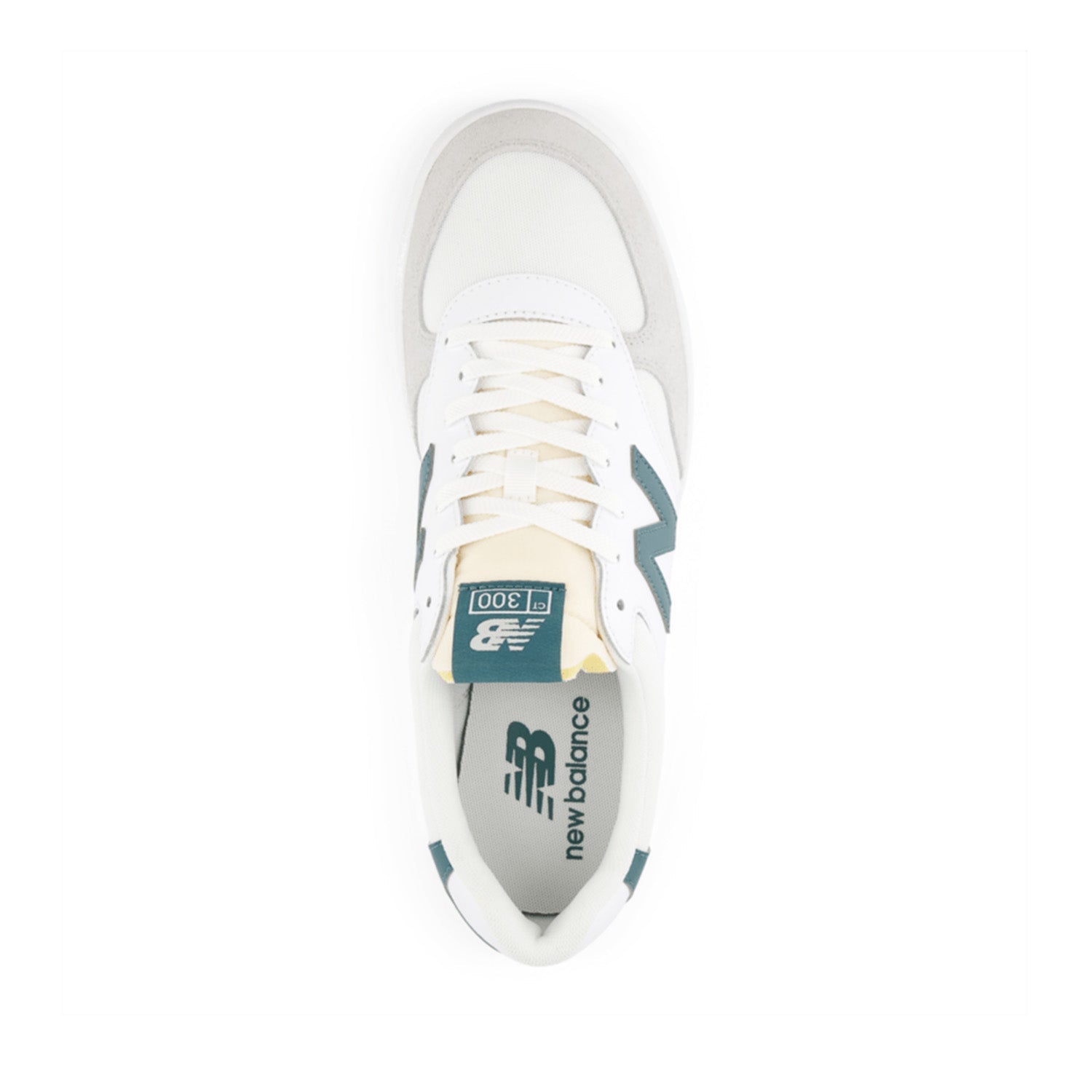 New Balance Men's 300 in White with Brighton Grey and New Spruce