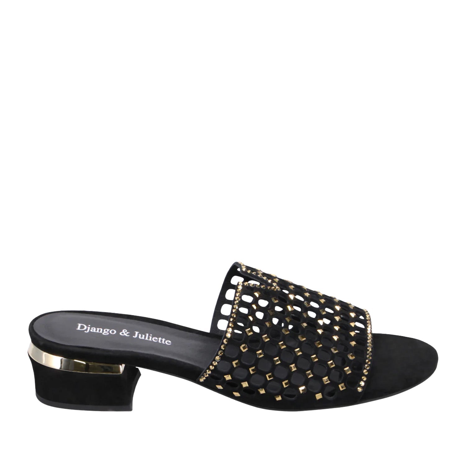 Django & Juliette Women's Tropics Heeled Slide in Black