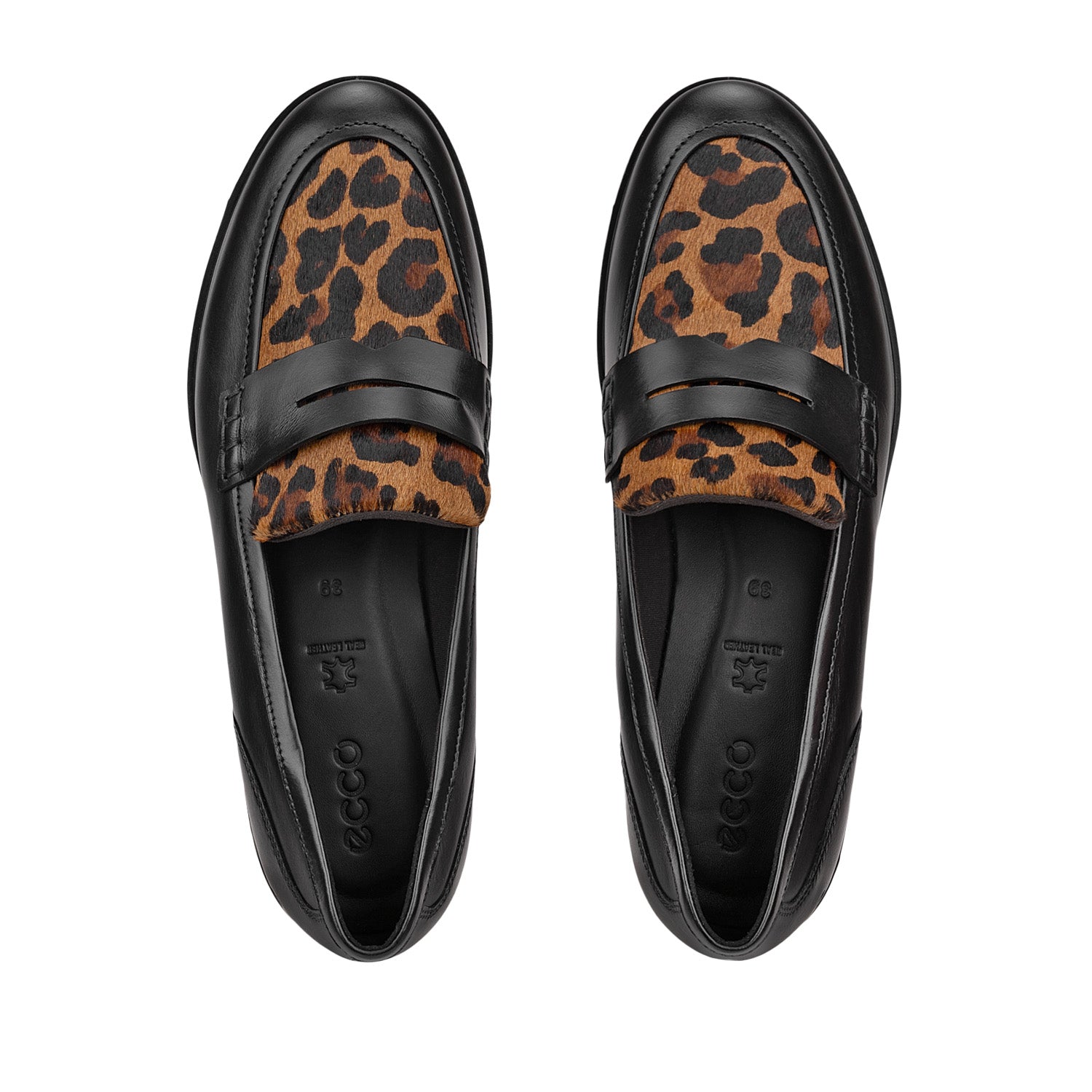 Ecco Women's Dress Classic 15 Loafer 209803 in Black/Leopard