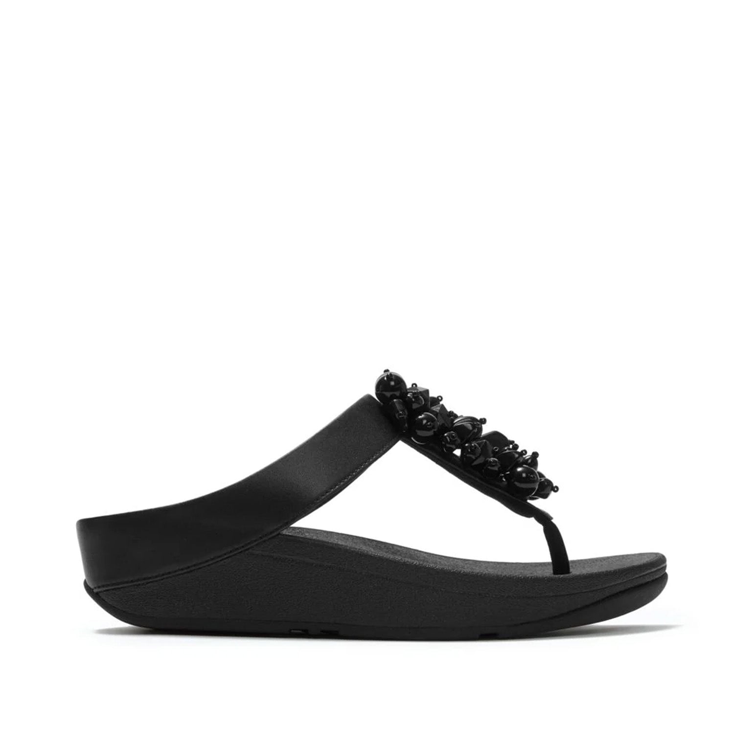 Fitflop Women's Fino Bead-Cluster Toe Post Sandals in Black