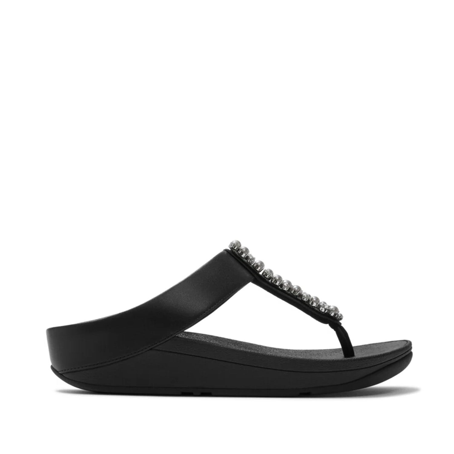 Fitflop Women's Fino Pearls-And-Crystal Toe-Post Sandals in Black