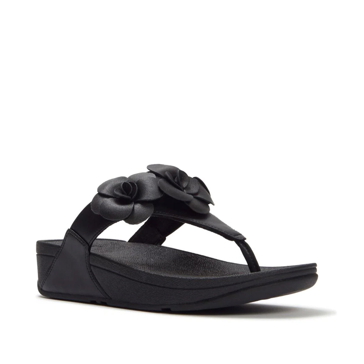 Fitflop Women's Lulu Flower Toe-Post Sandals in Black