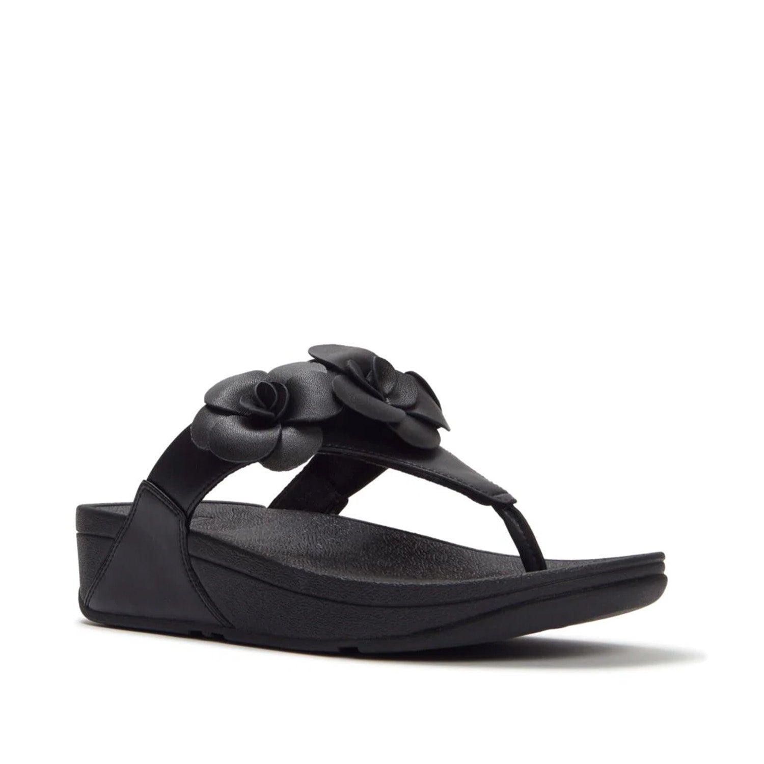 Fitflop Women's Lulu Flower Toe-Post Sandals in Black