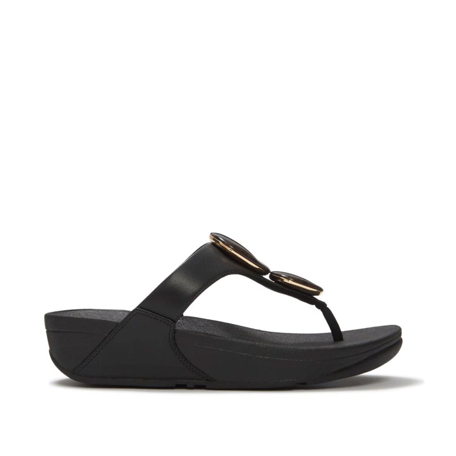 Fitflop Women's Lulu Marbled-Stone Toe Post in Black