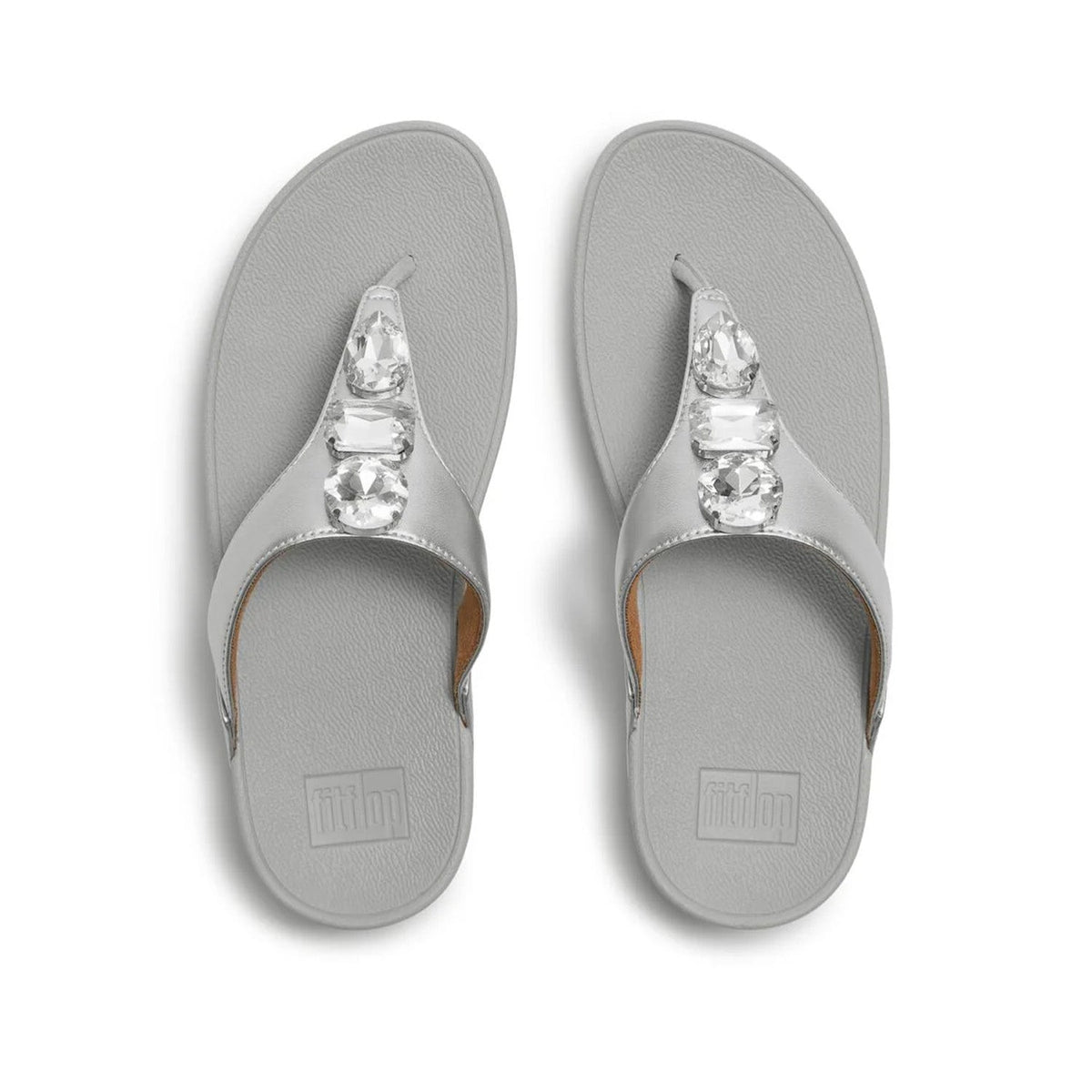 Fitflop Women's Lulu Ultra-Jewel Toe-Post in Silver