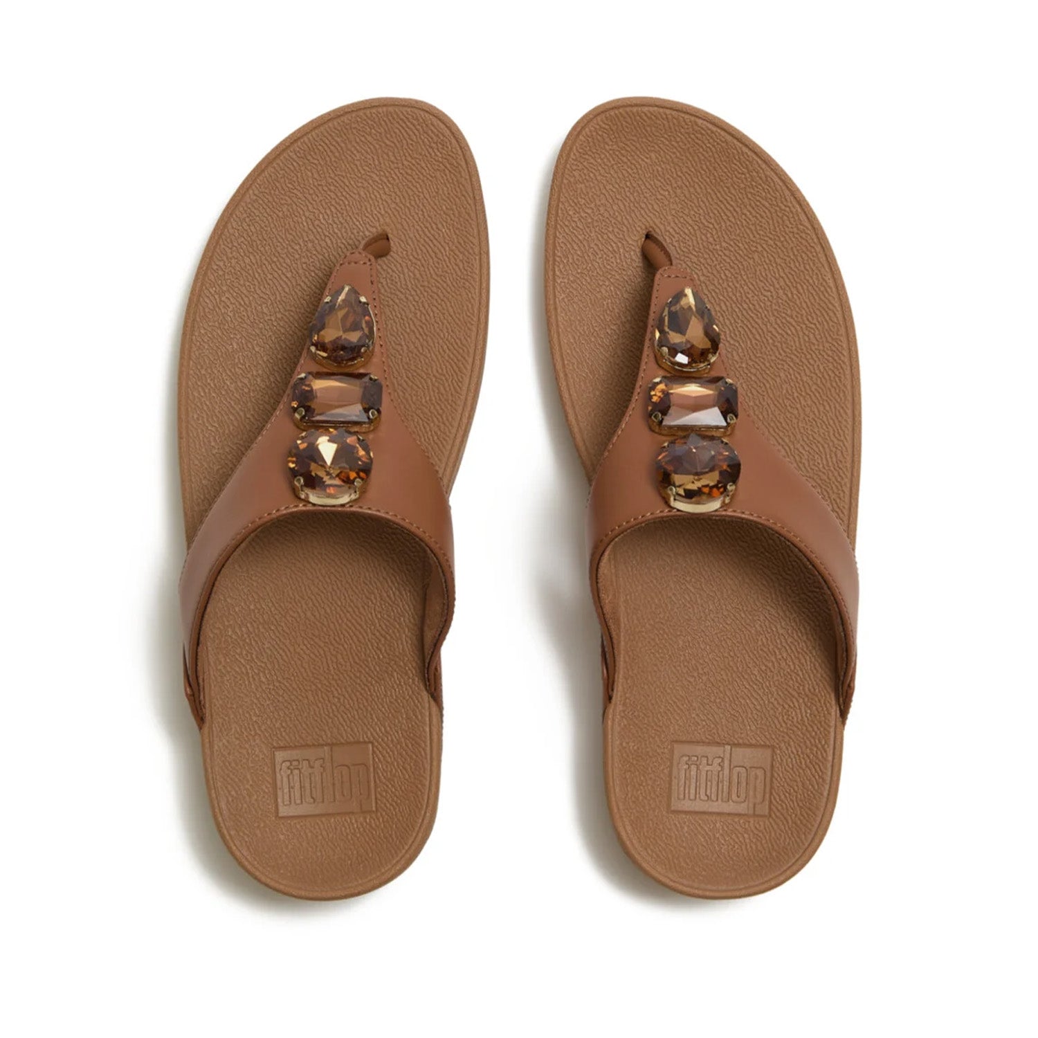 Fitflop Women's Lulu Ultra-Jewel Toe-Post in Deep Tan