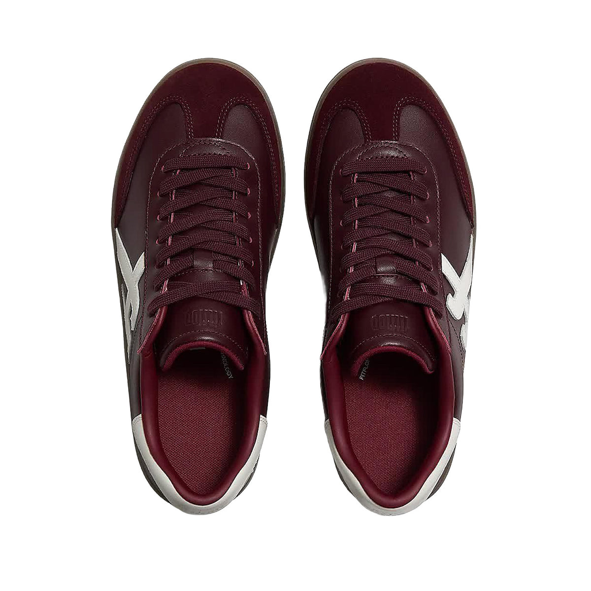Fit Flop Women's The Dash T-Toe Sneakers in Dark Merlot/Urban White