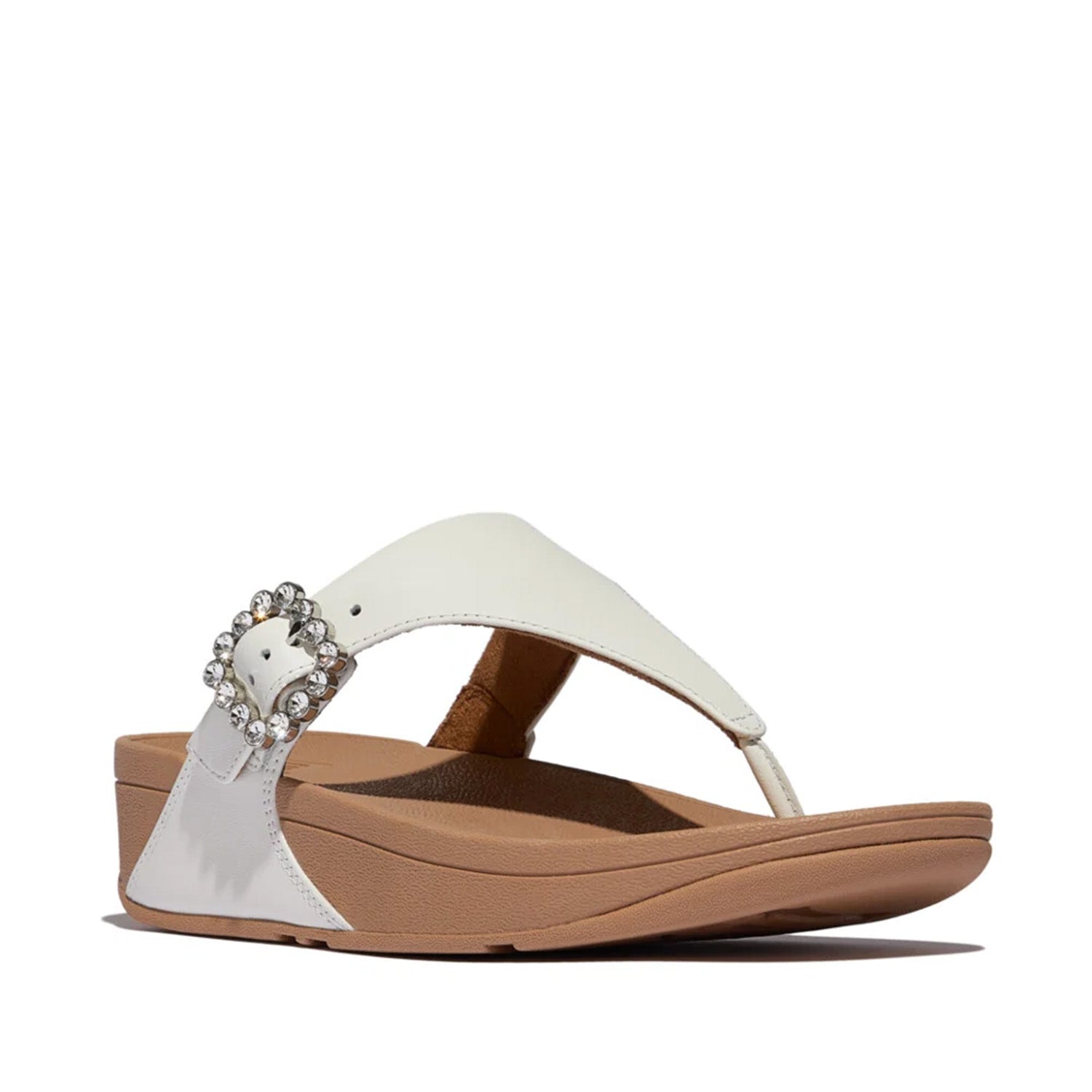 Fitflop Women's Lulu Crystal Buckle Toe-Post in Urban White
