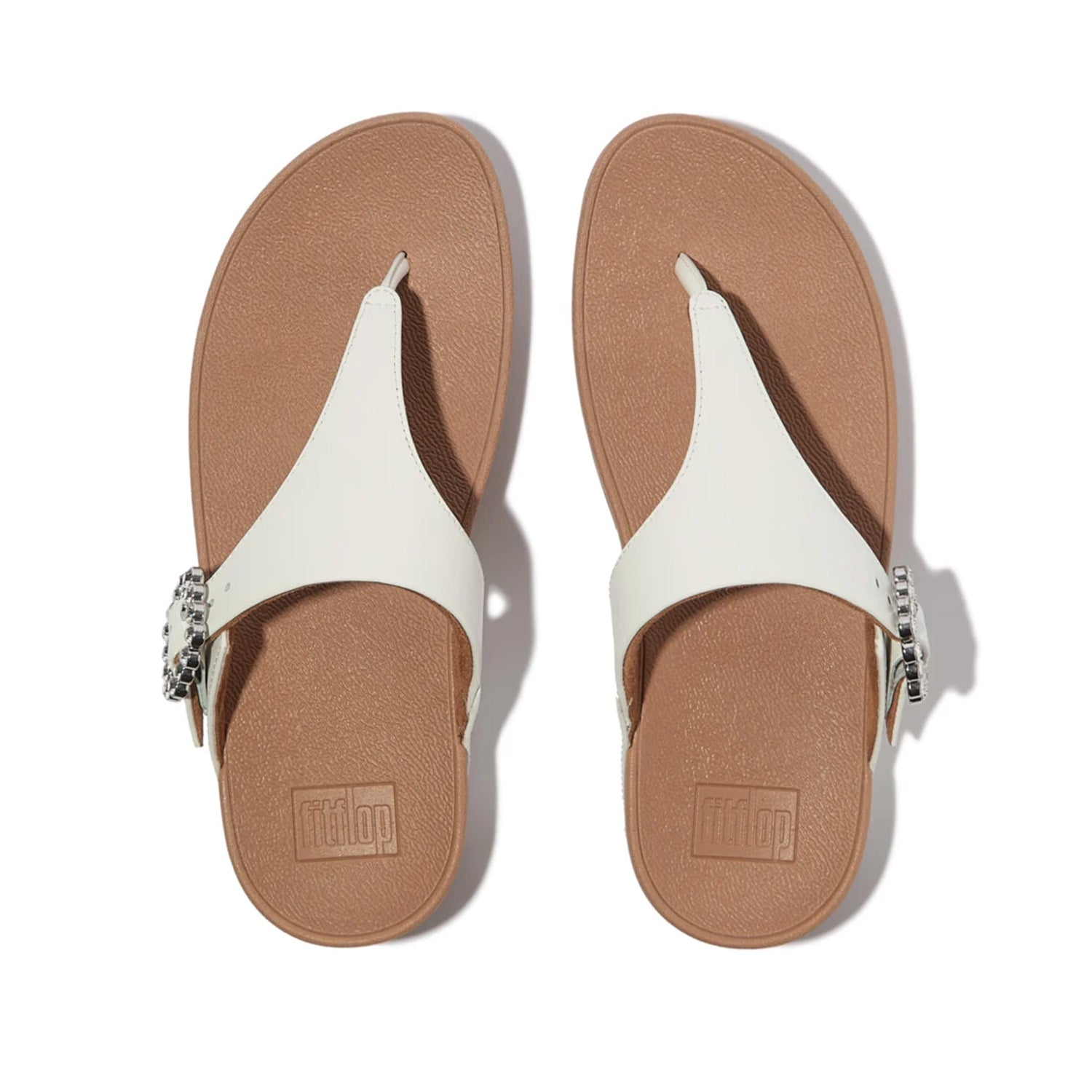 Fitflop Women's Lulu Crystal Buckle Toe-Post in Urban White