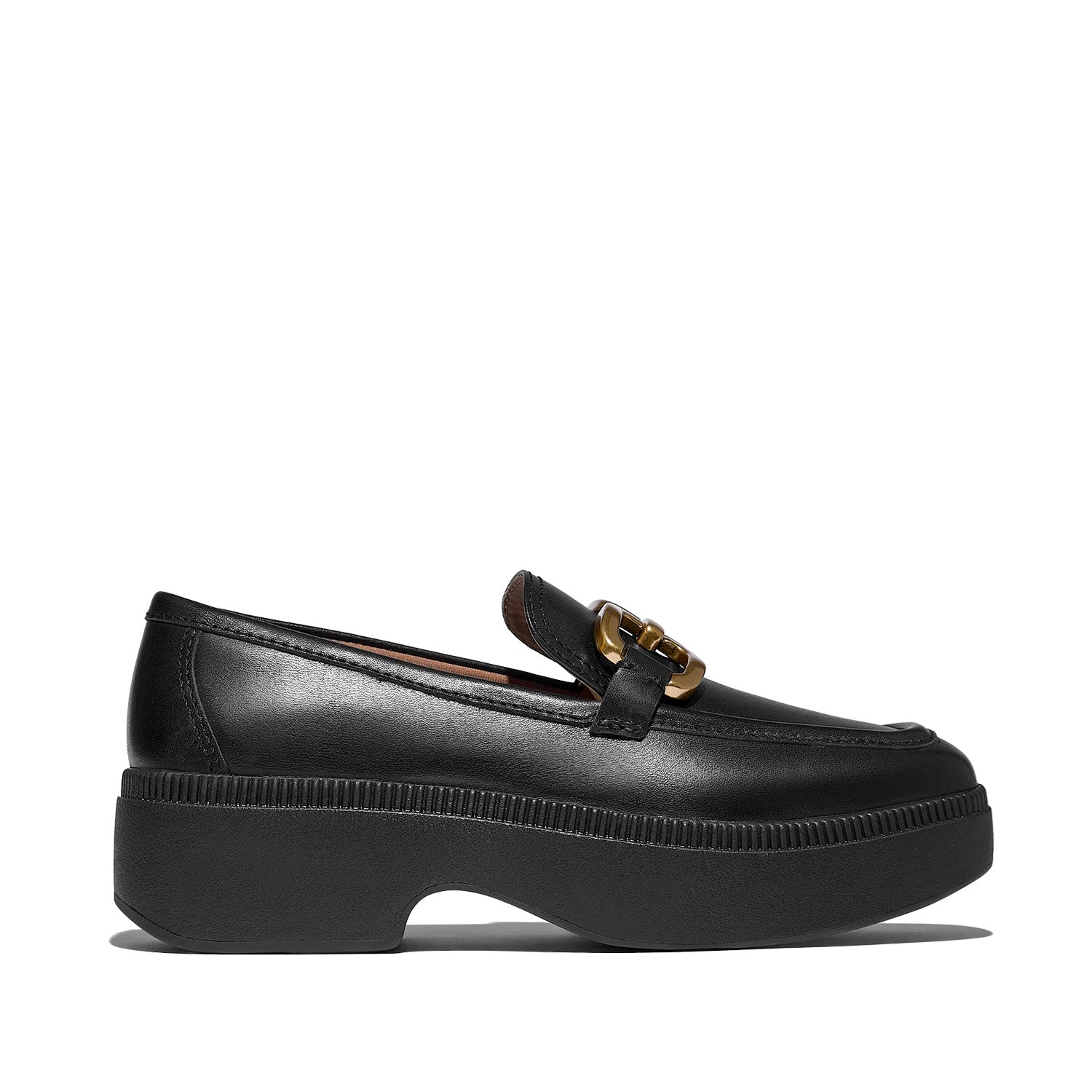Fitflop Women's F-Luma Square-Chain Loafer in Black