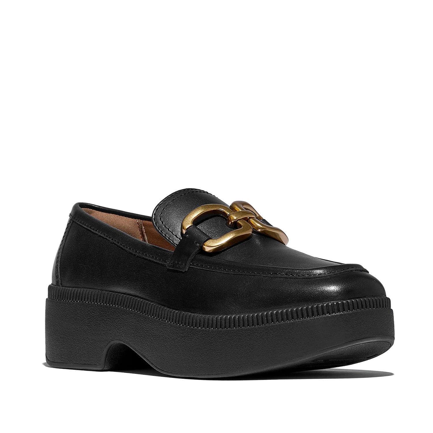 Fitflop Women's F-Luma Square-Chain Loafer in Black