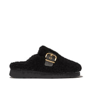 Fitflop Women's Gen-FF Buckle Curly Shearling Mules in Black