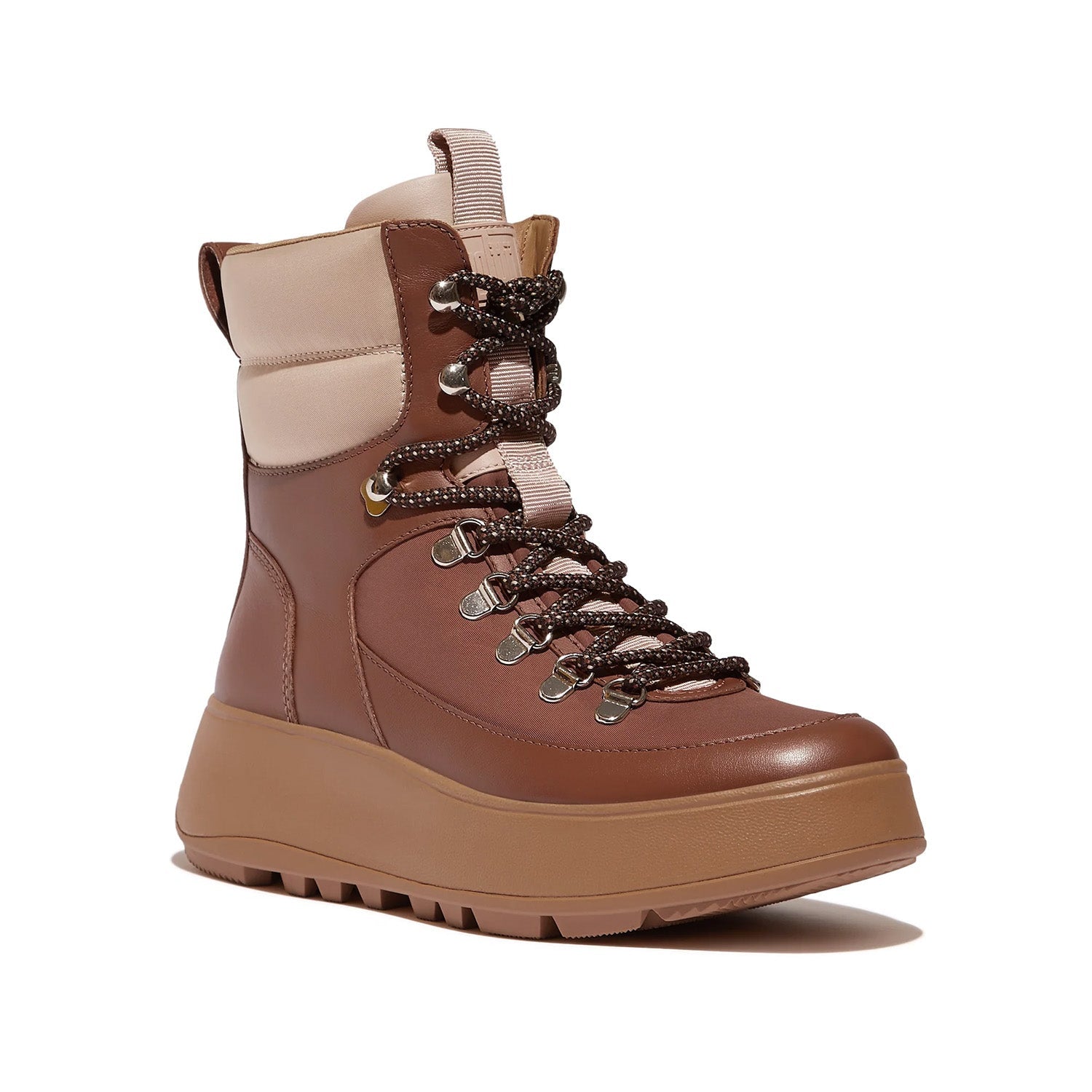 Fitflop Women's F-Mode Hiker Lace Flatform Ankle Boots in Rich Brown