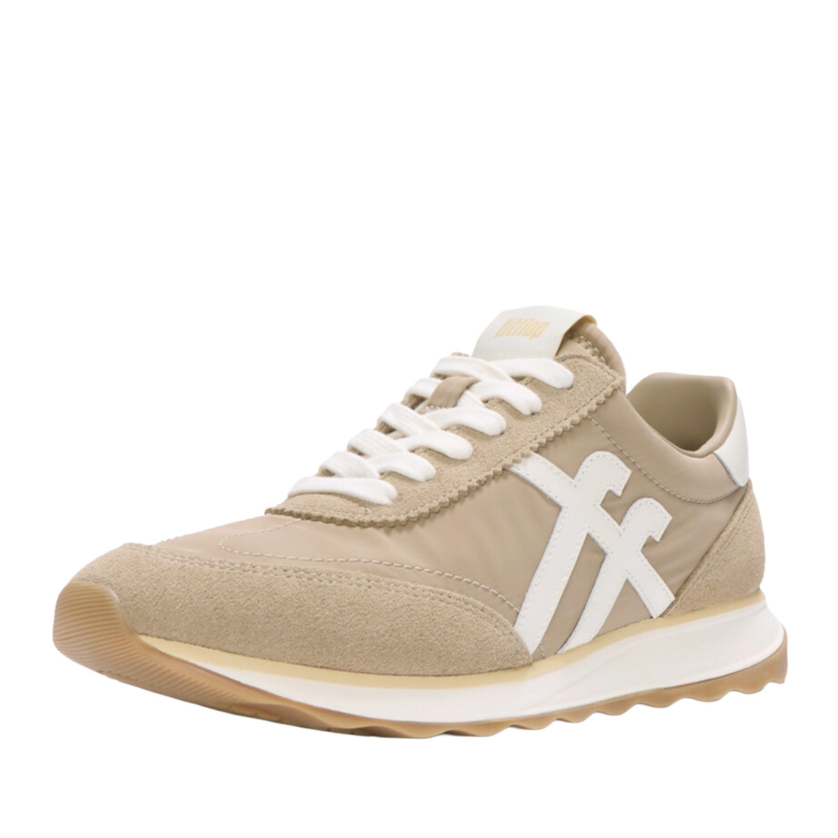 Fitflop Women's Retro-Q FF Fabric/Suede Trainers in Cappuccino
