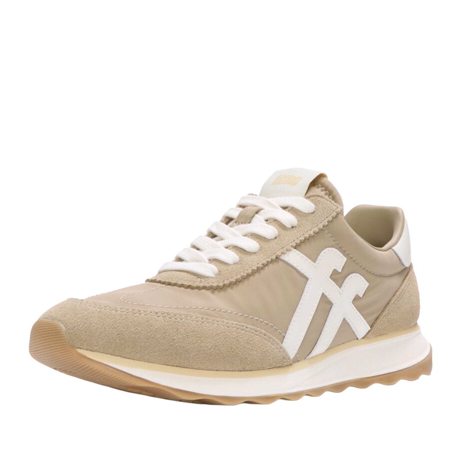 Fitflop Women's Retro-Q FF Fabric/Suede Trainers in Cappuccino