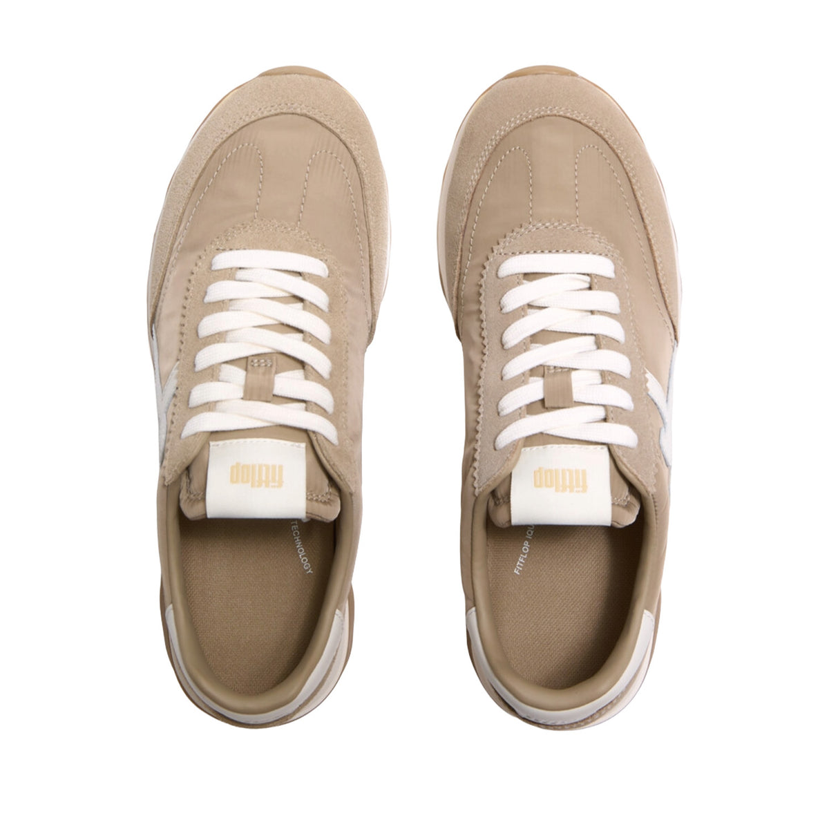 Fitflop Women's Retro-Q FF Fabric/Suede Trainers in Cappuccino