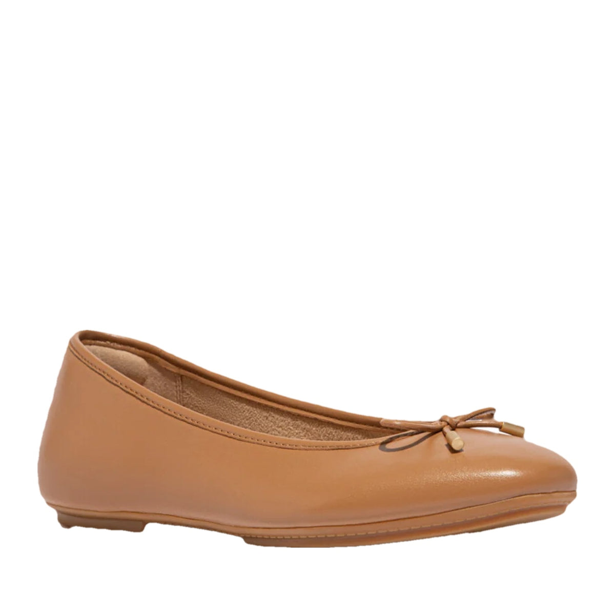 FitFlop Women's Delicato Bow Soft Leather Ballet Flats in Cashew