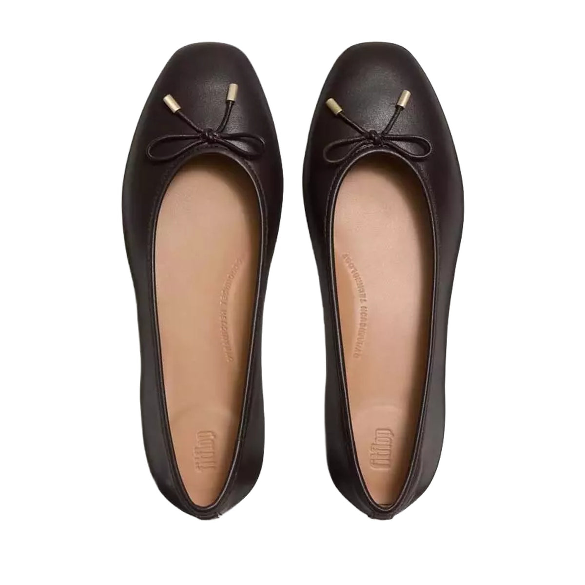 FitFlop Women's Delicato Bow Ballerina in Chocolate Brown