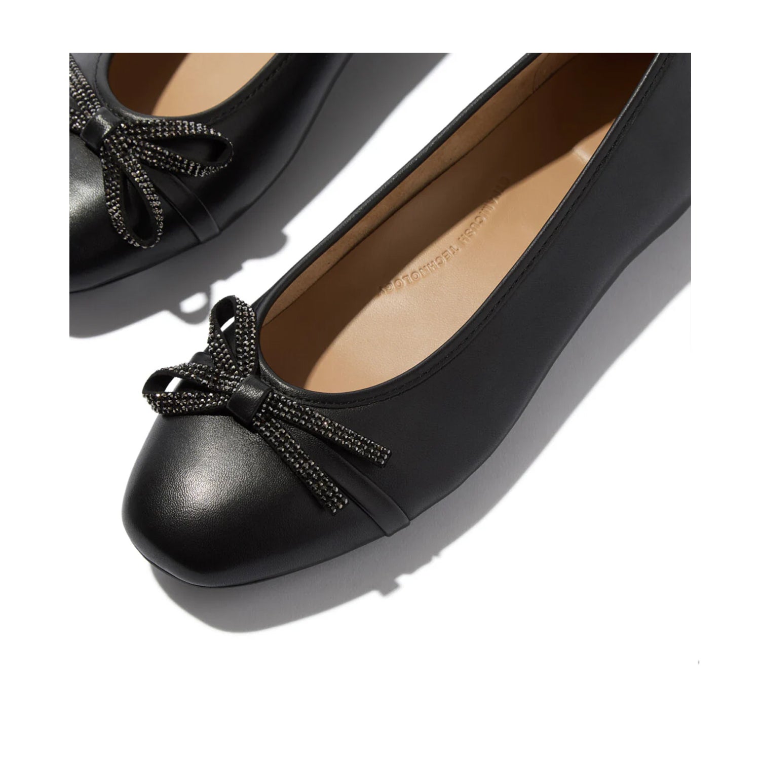 Fitflop Women's Delicato Glitz Bow Ballerina in Black