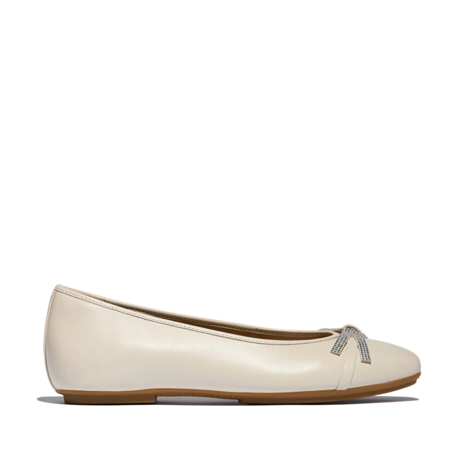 Fitflop Women's Delicato Glitz Bow Ballerina in Turtledove