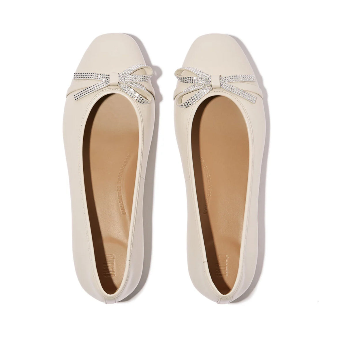 Fitflop Women's Delicato Glitz Bow Ballerina in Turtledove