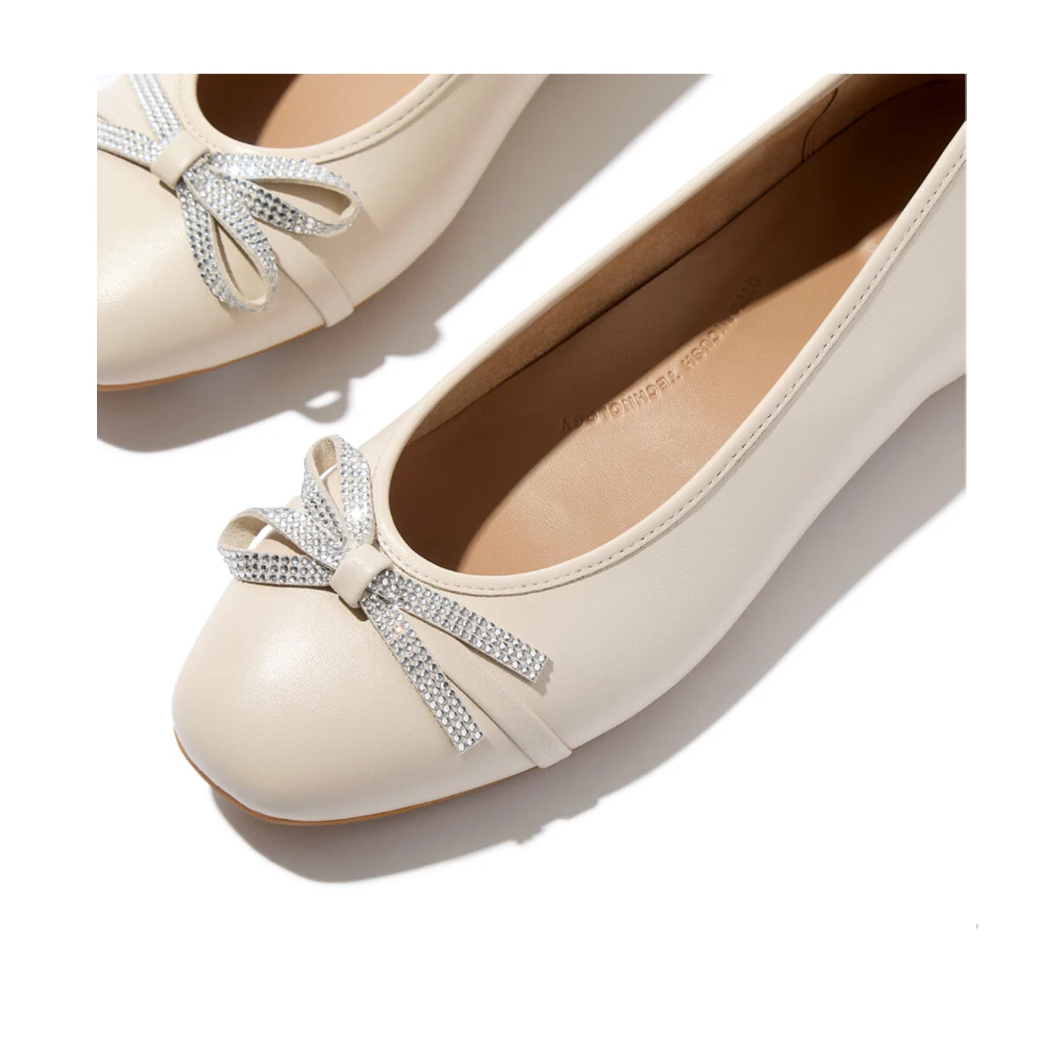 Fitflop Women's Delicato Glitz Bow Ballerina in Turtledove