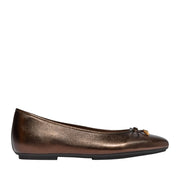 FitFlop Women's Delicato Bow Soft Metallic-Leather Ballet Flats in Metallic Mole