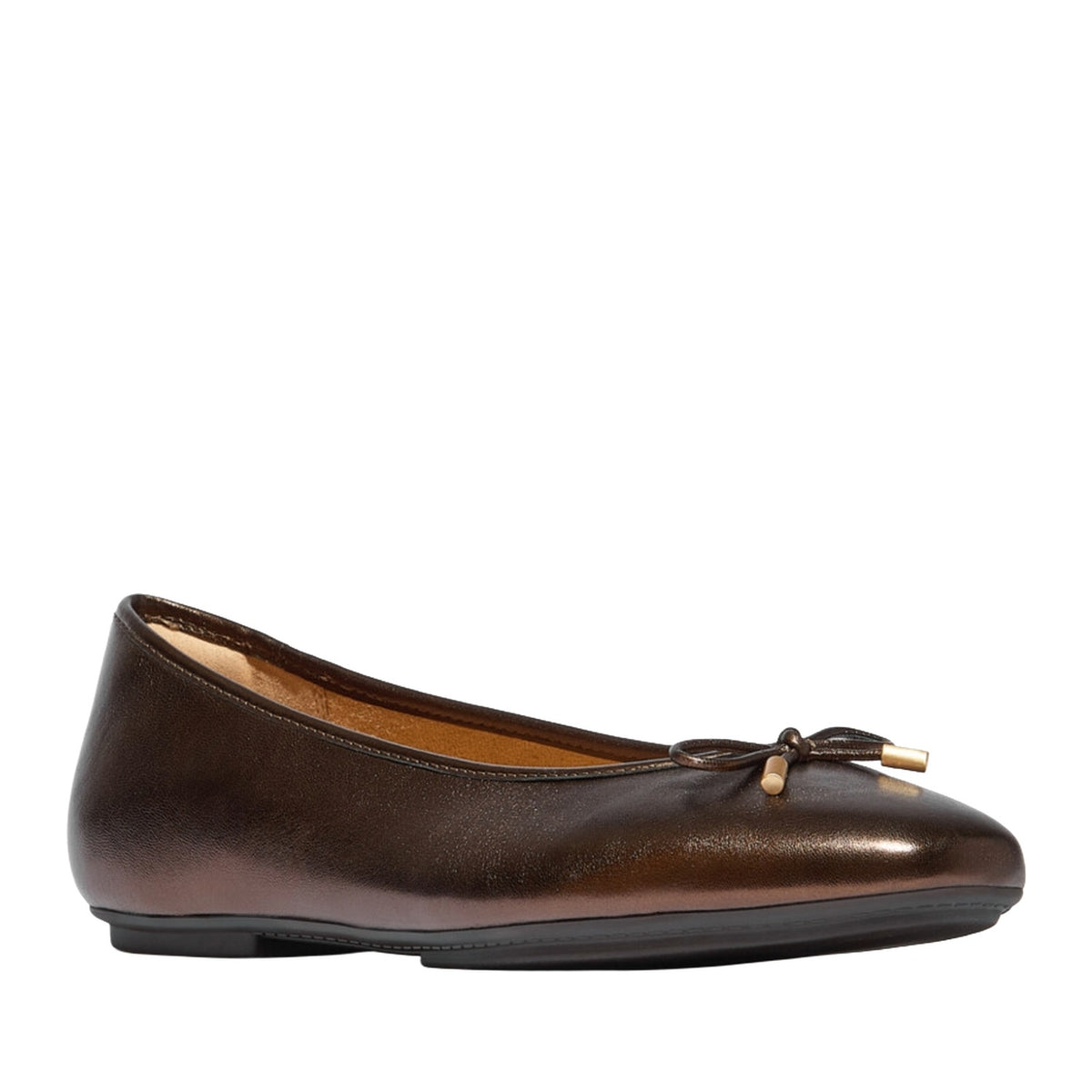 FitFlop Women's Delicato Bow Soft Metallic-Leather Ballet Flats in Metallic Mole