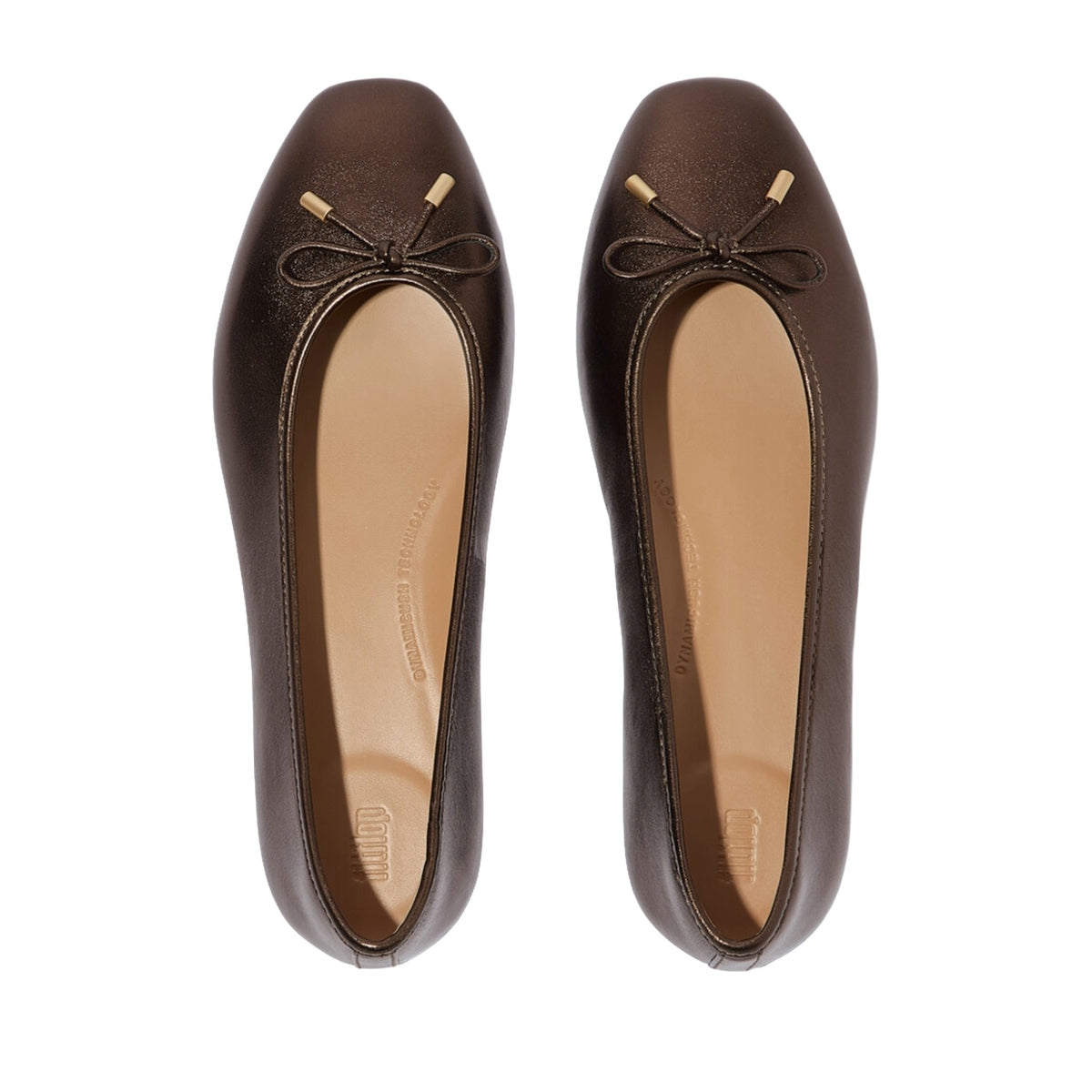 FitFlop Women's Delicato Bow Soft Metallic-Leather Ballet Flats in Metallic Mole