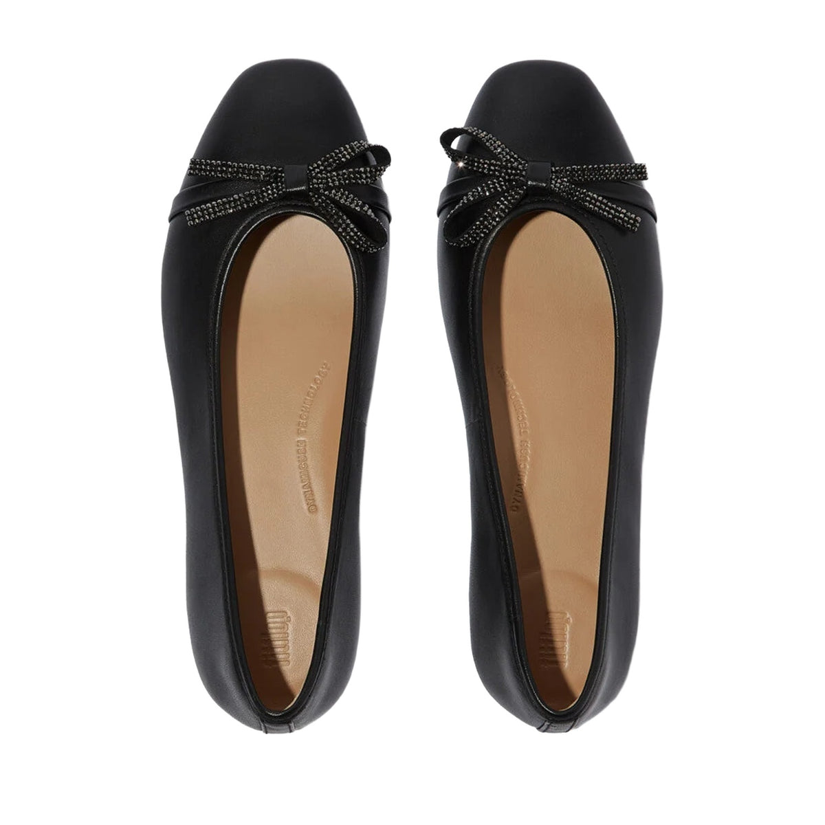 FitFlop Women's Delicato Glitz-Bow Leather Ballet Flats in Black