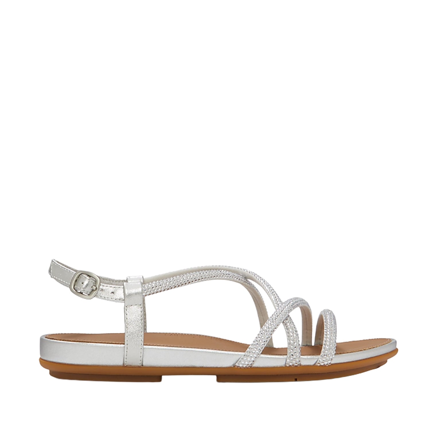 Fitflop Women's Gracie Crystal Strappy Back-Strap Sandal in Silver