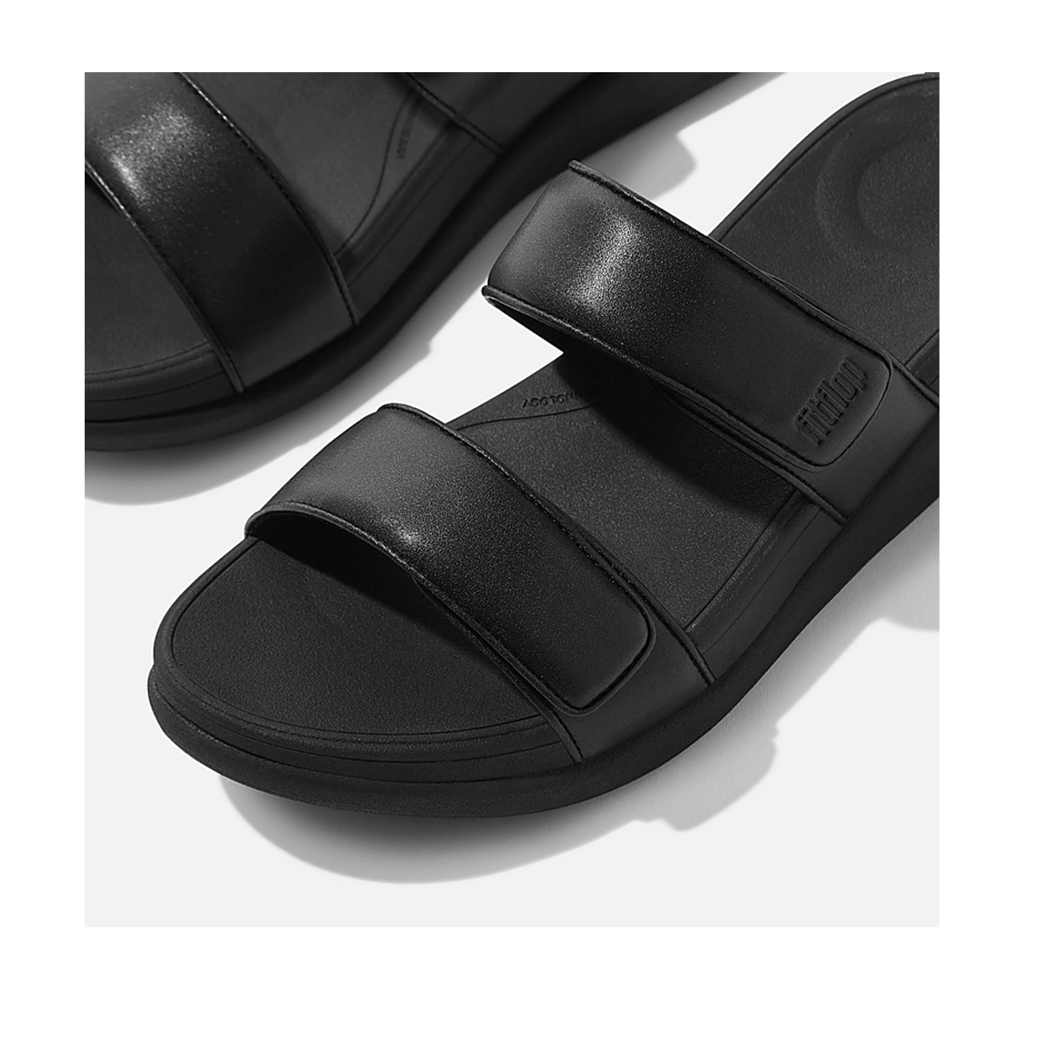 Fit Flop Women's F-mode Go Adjustable Two-bar Slides in All Black
