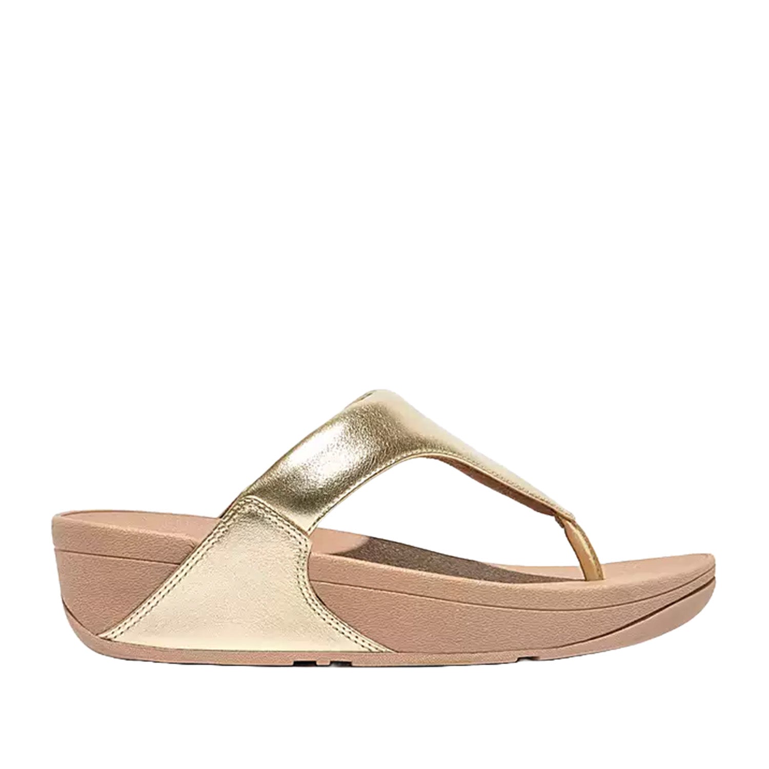 Fitflop Women's Lulu Leather Toe Post Sandal in Platino