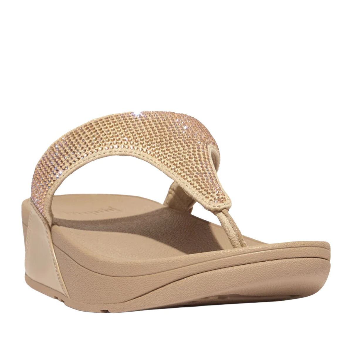 FitFlop Women's Lulu Crystal Embellished Toe-Post Sandals in Latte Beige