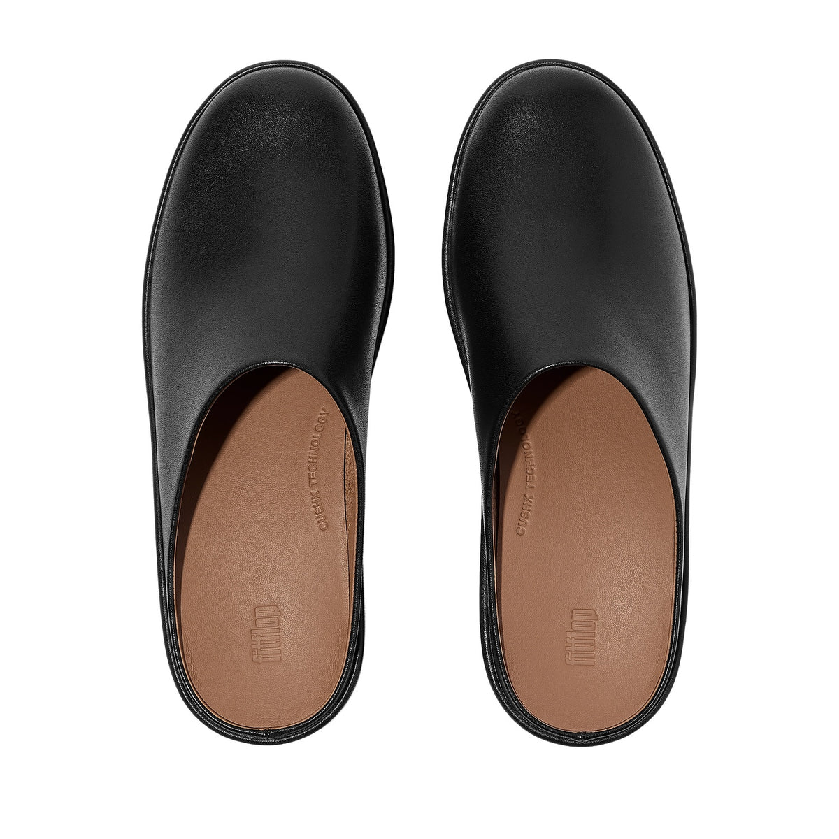 FitFlop Women's Platfforms Leather Heeled Mules in All Black